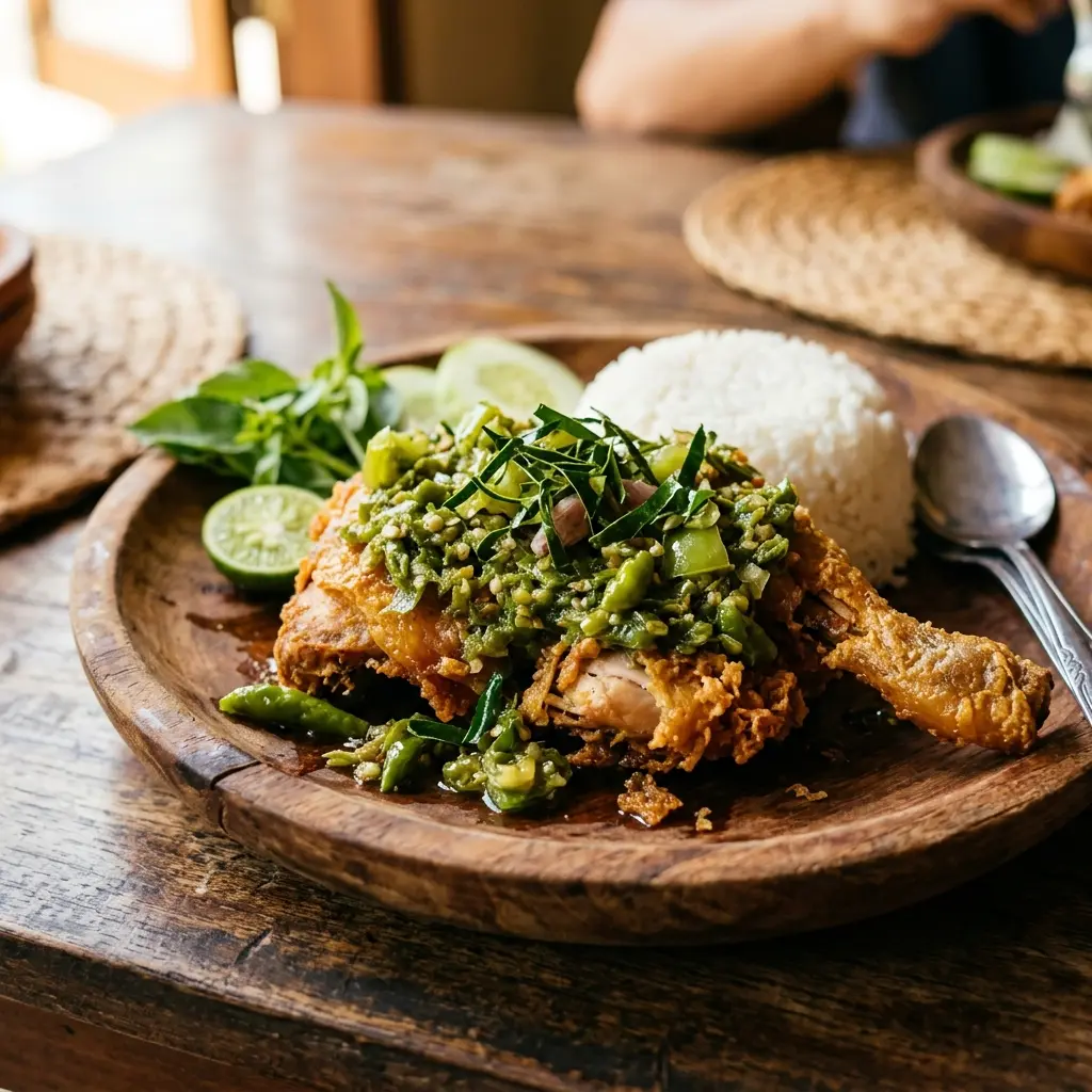 Bikin Ayam Geprek Cabe Ijo Khas Kampung yg Wangi Daun Jeruk